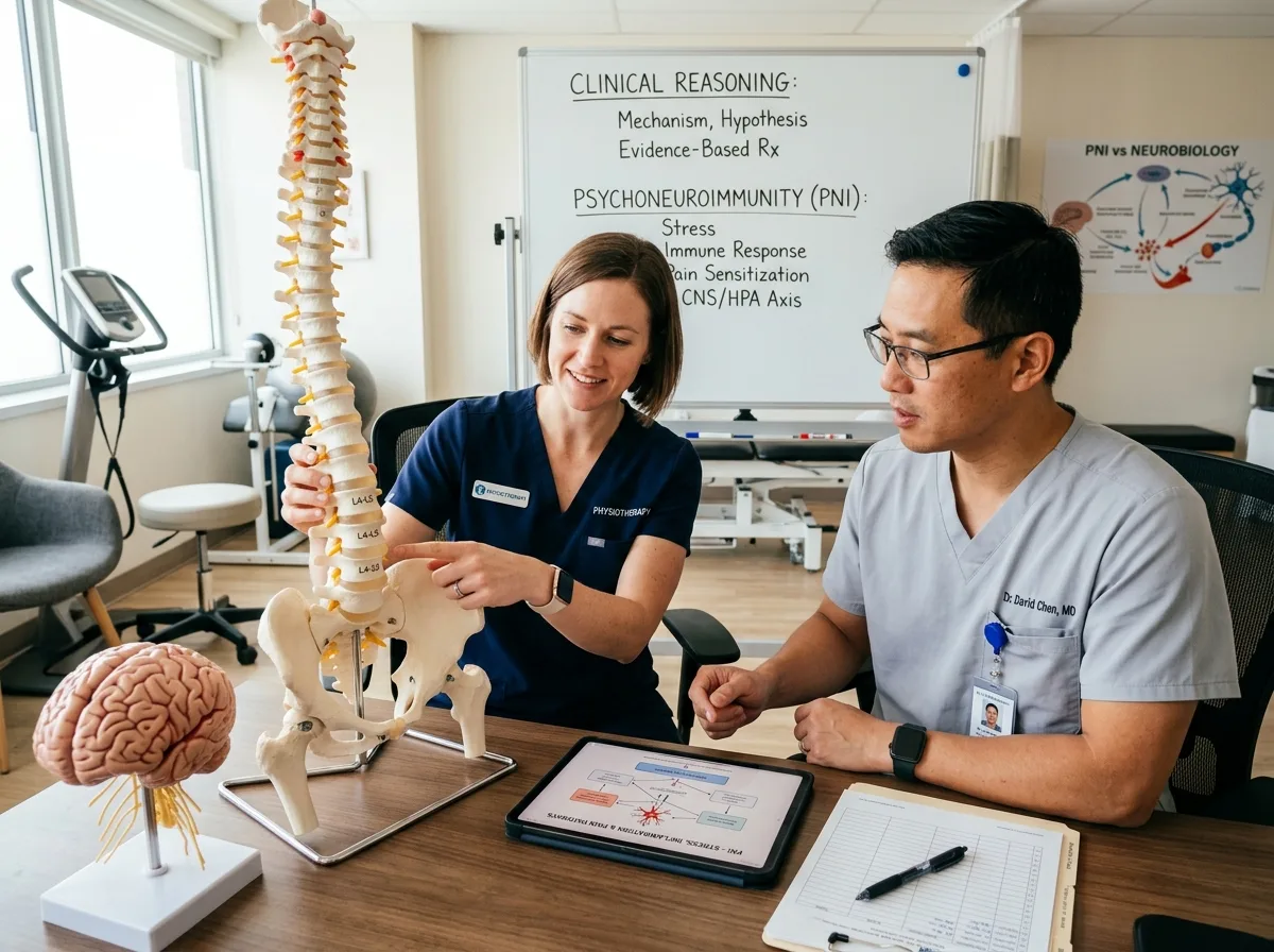 Profesionales de la salud colaborando y razonando casos clínicos